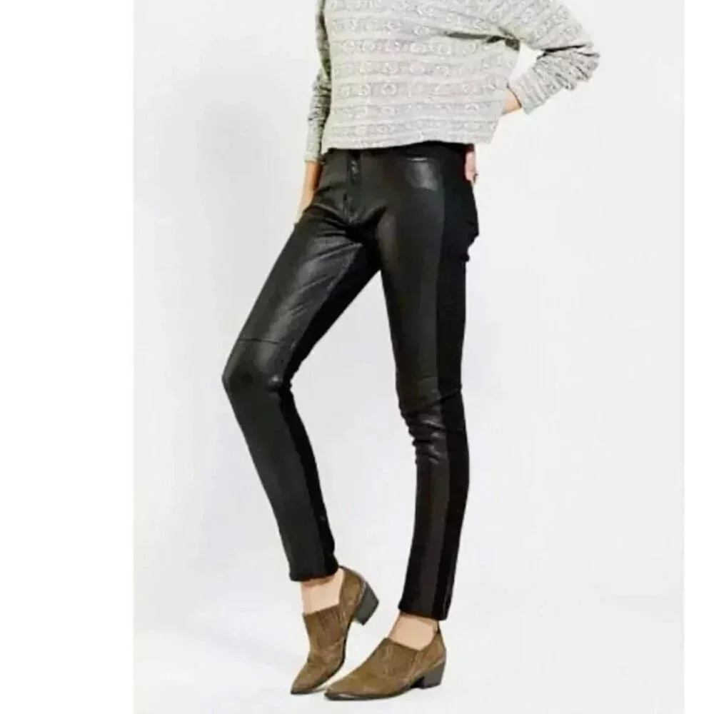 CourtsHop BDG Black faux leather jeans size 28